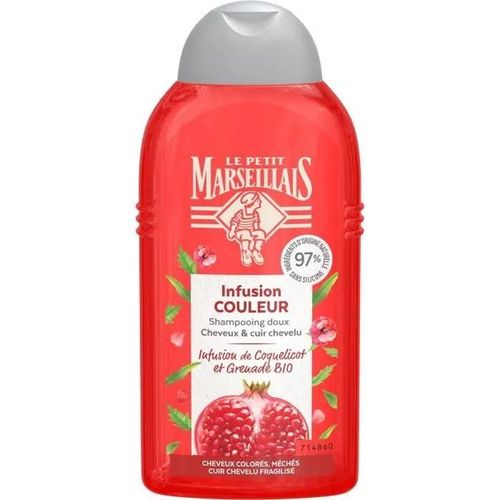 Le Petit Marseillais - Shampooing Infusion Couleur Coquelicot Et Grenade Bio - Le Flacon De 250 Ml Shampoing 
