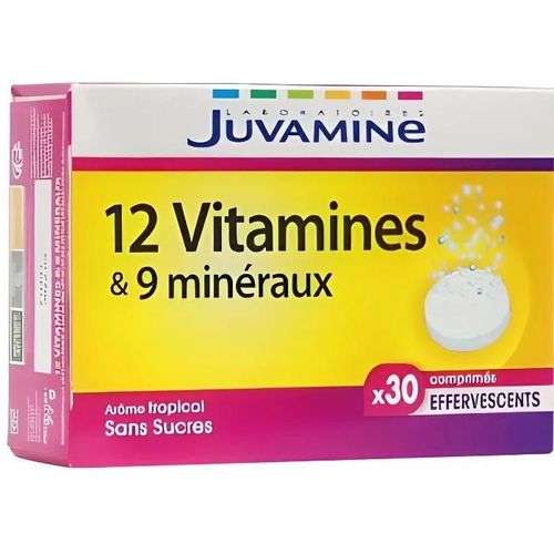 Juvamine 12 Vitamines Et 9 Minéraux 30 Comprimés Effervescents 