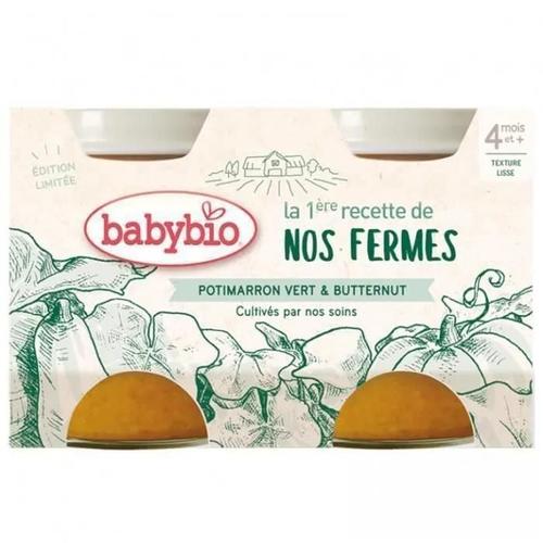 Petit Pot Bébé Potimarron Vert Butternut - Bio - 2x130g - Dès 4 Mois