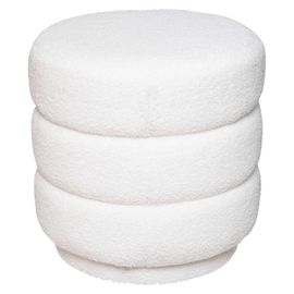 Pouf En Bouclette Kemi - Blanc