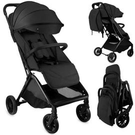 Momi Andrea Poussette Auto-Pliant 0-22 Kg - Légère 7,3kg - Kit D'accessoires ¿ Sac À Dos - Barre De Sécurité Rotative ¿ Noir