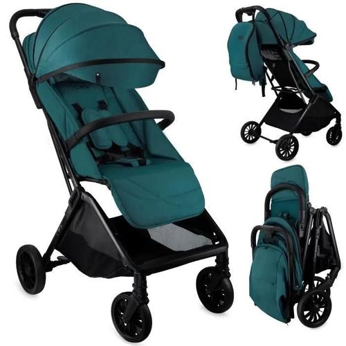 Momi Andrea Poussette Auto-Pliant 0-22 Kg - Légère 7,3kg - Kit D'accessoires ¿ Sac À Dos - Barre De Sécurité Rotative ¿ Turquoise