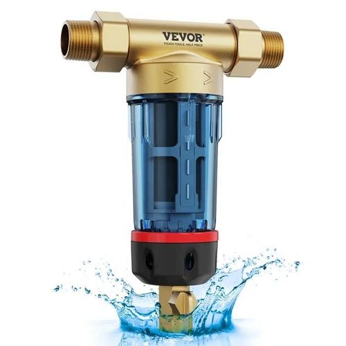 Préfiltre à Eau Rotatif-VEVOR-19 mm G-M + 25,4 mm G-M-Filtre à Sédiments D'eau de Puits pour Toute la Maison-Débit Élevé 4 T/H
