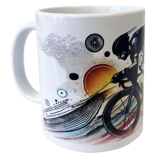 Mug En Céramique Blanche Cyclisme