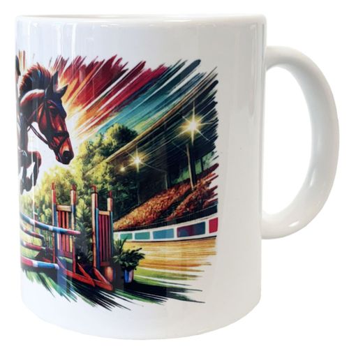 Mug En Céramique Blanche Équitation