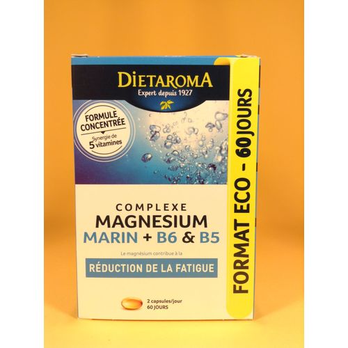 Magnésium Marin + Vitamine B6 + Vitamine B5 120 Capsules 