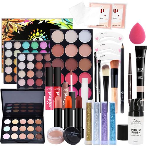 27pcs Kit De Maquillage Complet,Polyvalent Ensemble-Cadeau De Cosmtique Avec Fard  Paupires Palette Correcteur Fard  Joues Rouge  Lvre Pour Femme, Tout-En-Un Mallette De Maquillage Beaut Set#1
