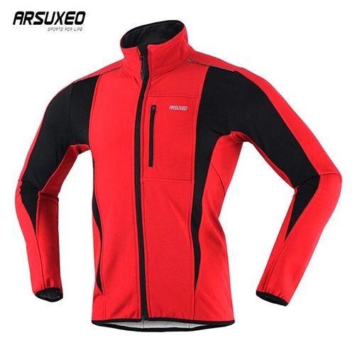 Arsuxeo-Veste De Cyclisme Thermique Pour Homme,Coupe-Vent,Imperméable,Chaud,Coulée De Nuit,Vêtements De Vélo,Manteau Vtt,Maillot De Vélo De Route,Hiver