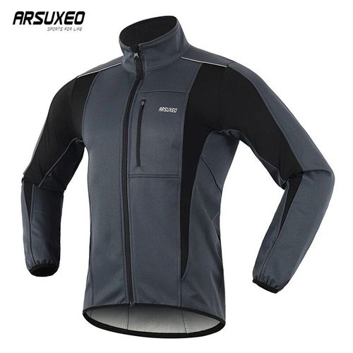 Arsuxeo-Veste De Cyclisme Thermique Pour Homme,Coupe-Vent,Imperméable,Chaud,Coulée De Nuit,Vêtements De Vélo,Manteau Vtt,Maillot De Vélo De Route,Hiver