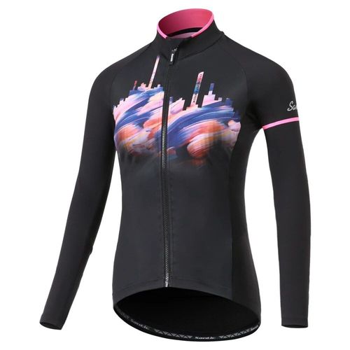 Santic-Veste De Cyclisme Thermique À Manches Sulfpour Femme,Manteau Coupe-Vent,Casting,Vtt,Sports De Plein Air,Smile