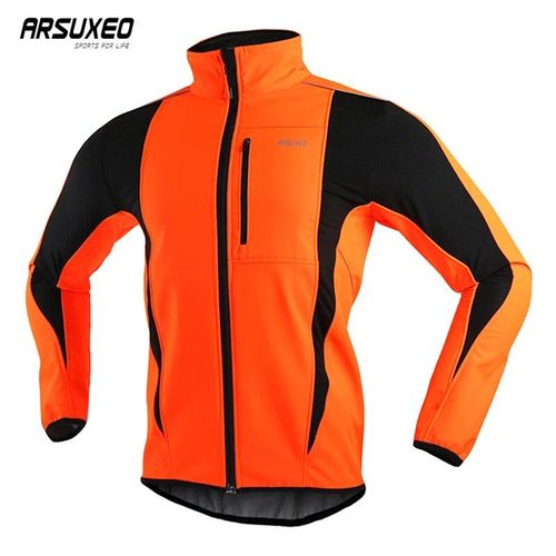 Arsuxeo-Veste De Cyclisme Thermique Pour Homme,Coupe-Vent,Imperméable,Chaud,Coulée De Nuit,Vêtements De Vélo,Manteau Vtt,Maillot De Vélo De Route,Hiver