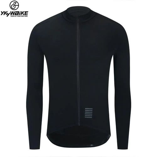 Ykywbike Veste Thermique En Polaire Pour Hommes À Manches Longues Vêtements De Cyclisme En Noir Pour L'hiver