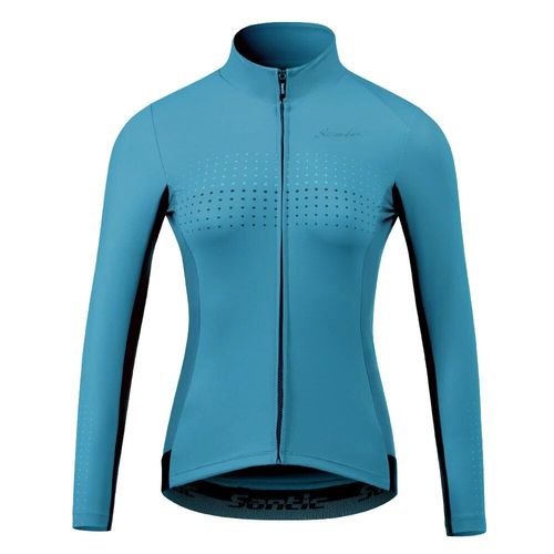 Santic-Maillot De Cyclisme À Manches Longues Pour Femme,Vêtements De Vélo De Route Vtt,Chemises De Vélo Thermiques,Fermeture À Glissière Complète,Y Avec Poches,Hiver