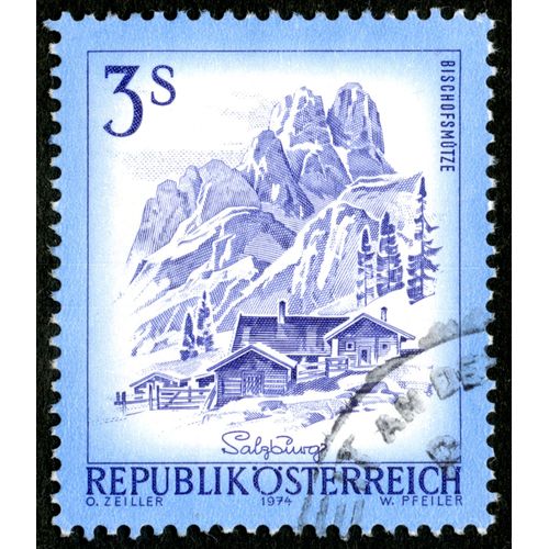 Timbre Oblitéré Republik Osterreich, Salzburg, Bischofsmütze, 3 S, 1974