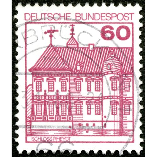 Timbre Oblitéré Deutsche Bundespost, Schloss Rheydt, 60