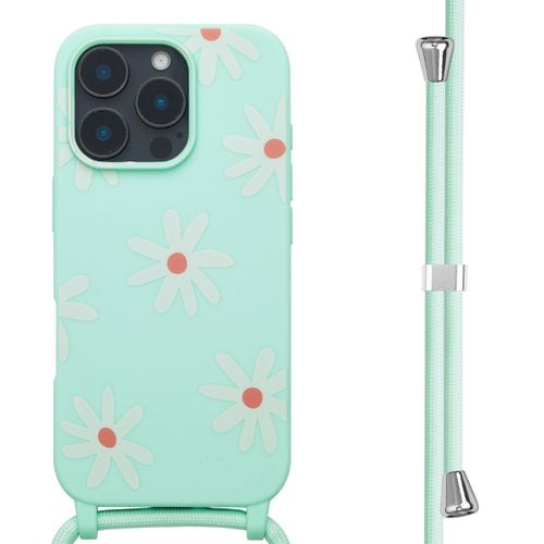 Imoshion Coque Design En Silicone Avec Cordon Iphone 16 Pro Green Flower Distance