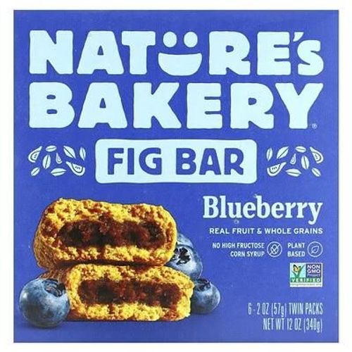 Nature's Bakery, Barre Aux Figues, Myrtille, 6 Sachets Jumeaux, 57 G Chacun