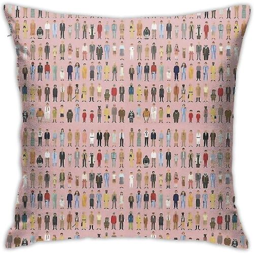 Wes Anderson Personnages Coussin Coussin Housse D¿Oreiller Décoratif Taie D¿Oreiller Pour Canapé Chambre 45cm * 45cm Aa-2553