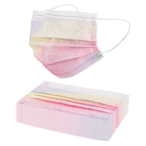 10pcs Jetable Rainbow Gradient Masques Faciaux Soft Skin Masque Facial Adapté Aux Femmes 4 Couches