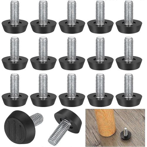 22 Pack Pieds De Nivellement De Meubles Réglables, M8 X 20mm, Pieds De Nivellement De Vis, Protecteur De Sol, Base Ronde, Vis De Pied De Chaise