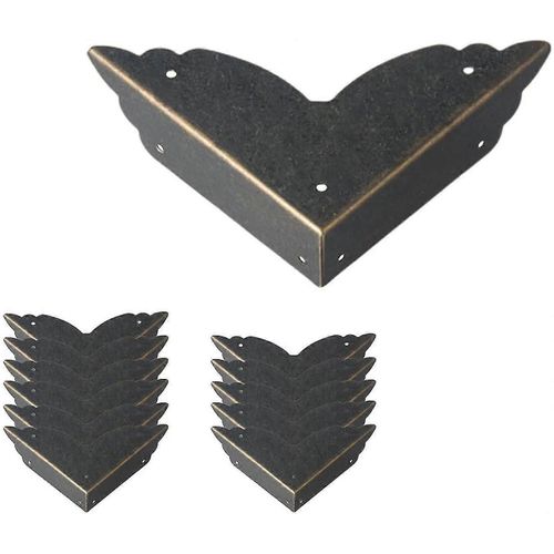 Paquet De 12 Protecteurs D¿Angle En Métal Vintage Protecteur De Bord De Meubles De Style Antique Pour Coffre De Table Boîte À Bijoux