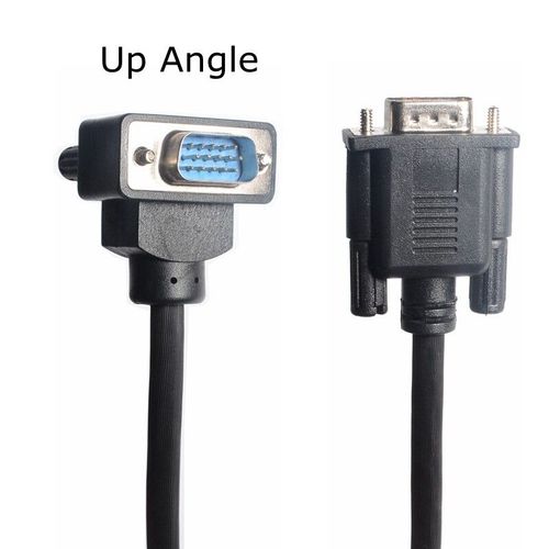 Câble VGA pour moniteur d'ordinateur de bureau,connecteur Standard à 15 broches,Angle de haut en bas de gauche mâle à mâle,cordon SVGA droit - Type Up-3M
