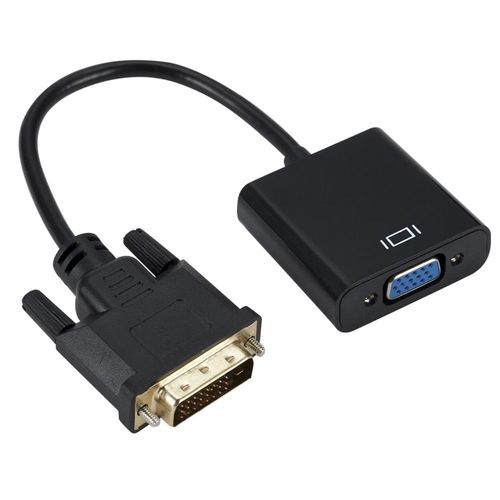 BGGQ227-Adaptateur DVI mâle vers VGA femelle Full HD 1080P,convertisseur de câble 25 broches vers 15 broches,pour moniteur d'ordinateur PC - Type Black-< =0.5m