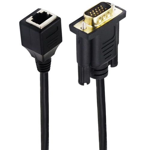 Le câble adaptateur VGA vers RJ45 transmet le signal VGA via le câble réseau,VGA 600 vers RJ45 - Type Male-15cm