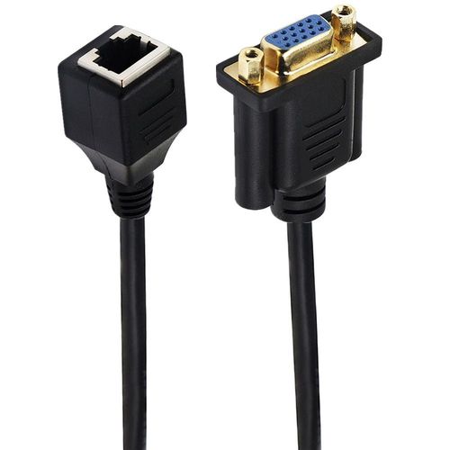 Le câble adaptateur VGA vers RJ45 transmet le signal VGA via le câble réseau,VGA 600 vers RJ45 - Type Female-15cm