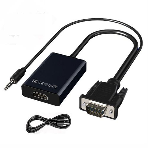 Câble adaptateur VGA vers HDMI Full HD 1080P,avec sortie Audio,pour PC portable,vers projecteur HDTV - Type Upgrade chip-15cm