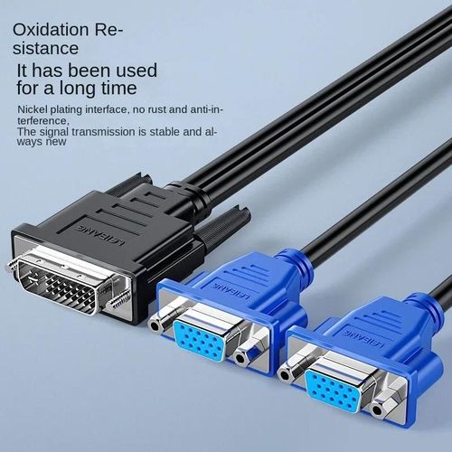 Adaptateur DVI 24 + 5 vers double vga,ligne dvi vers 2vga 600,divisé en deux - Type 25CM #B