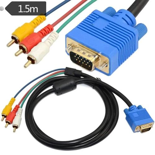 Câble adaptateur VGA vers 3 RCA mâle,convertisseur vidéo AV,coordinateur PC TV HDTV,1.5m - Type 1,5m
