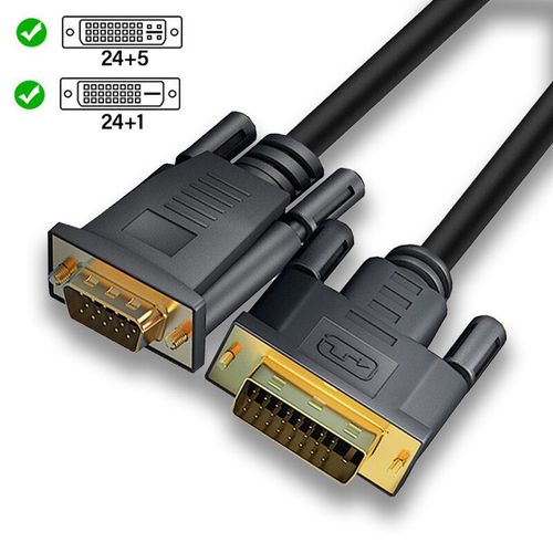 Câble adaptateur DVI vers VGA mâle vers mâle,1080P,compatible DVI 24 + 1,24 + 5 DVI vers VGA,budgétaire d'ordinateur,moniteur HDTV - Type A-2m