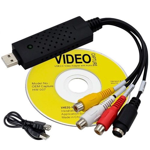 Convertisseur vidéo numérique USB 2.0,4 canaux,audio liatif,boîtier de carte VHS,magnétoscope,TV vers DVD,enregistreur,prise en charge pour IOS,PC Windows