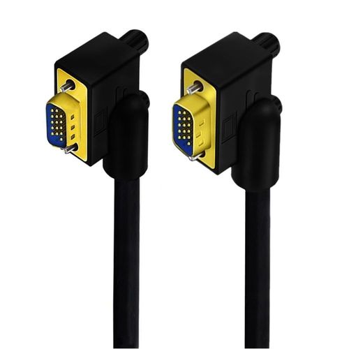 Câble VGA RVB 15 broches mâle vers mâle,cordon résistant coudé 90,longueur 0.5m/1m/1.5m - Type Left to Right-0.5m