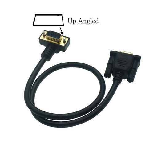 Câble adaptateur VGA pour moniteur d'ordinateur de projecteur,10M 5M 3M 0.5M 90 ° Angle haut et bas mâle à mâle,HDT - Type Up Angled-0.5m