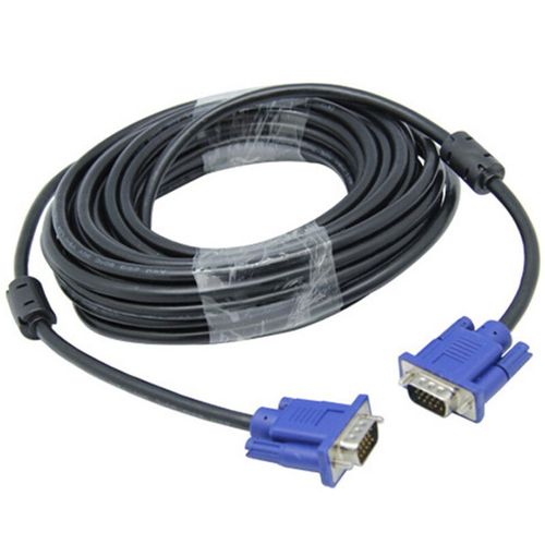 Câble VGA blindé pour ordinateur,1.5m,1.8m,3m,5m,10m,15m,TV,écran LCD,budgétaire HD,ligne d'extension vidéo - Type Black cable-15m