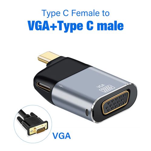 Convertisseur vidéo UHD 4K 60Hz Type-C vers HDMI,VGA,DP,RJ45,Mini DP,Adaptateur USB Type C pour Samsung Huawei MacPle - Type C to VGA