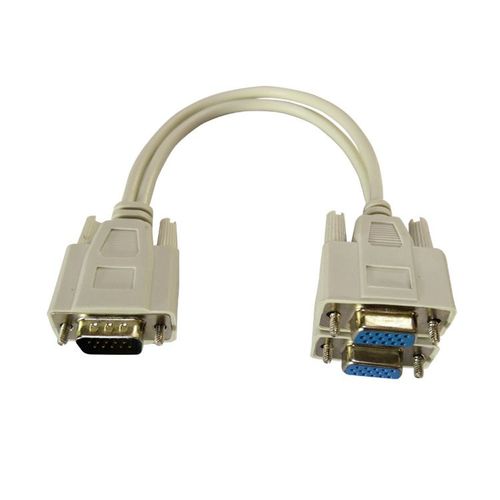 Câble adaptateur VGA 15 pour 15 broches mâle vers 2 600 blindé 3 + 6 tout cuivre,blanc,tête bleue,25cm - Type white-0.25m