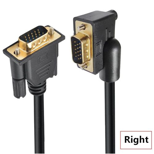 Câble VGA RVB 15 broches mâle vers mâle,cordon résistant coudé 90,longueur 0.5m/1m/1.5m - Type Right-1.5m #A