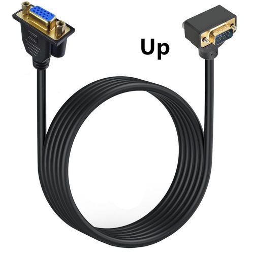 Câble VGA mâle vers femelle,1080P,Full HD vga 3 + 6,pour ordinateur,TV,moniteur,budgétaire,90 degrés,vers le haut et le bas,extension droite - Type VGA M-F Up-1m