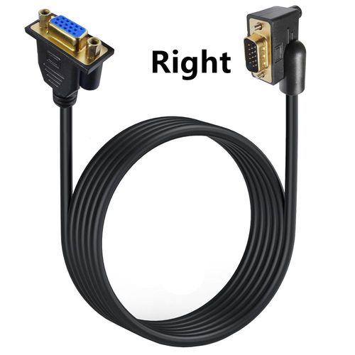 Câble VGA mâle vers femelle,1080P,Full HD vga 3 + 6,pour ordinateur,TV,moniteur,budgétaire,90 degrés,vers le haut et le bas,extension droite - Type VGA M-F Right-0.5m