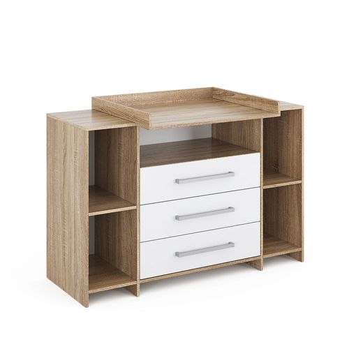 Commode À Langer 143x100cm Xl Avec Tiroirs, Sonoma