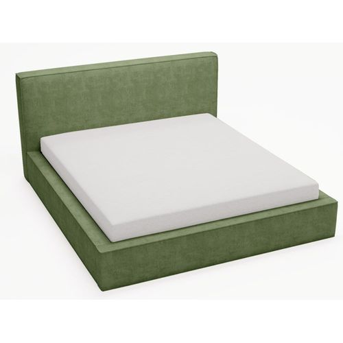 Lit Rembourré Avec Rangement Velours Vert 200x200
