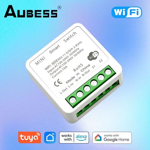 Mini interrupteur intelligent WiFi Tuya,Gadgets pour maison intelligente,Module de relais d'éclairage,commande vocale pour Alexa Alice Google Assistant - Type With Power Monitor