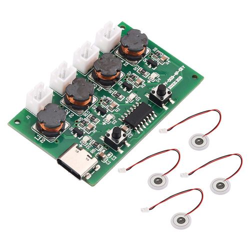 Mini humidificateur de type C DC 5V,kit de bricolage,brumisateur et pilote,circuit imprimé 4 brumisateur,film d'atomisation,feuille d'atomiseur oscillante - Type module and atomizer