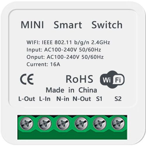 AVATTO-Tuya WiFi Mini Smart Switch,16A Tech,Contrôle bidirectionnel,Gadgets pour la maison,Commutateurs ,Prise en charge de Smart Life,Alexa,Google Home - Type WiFi