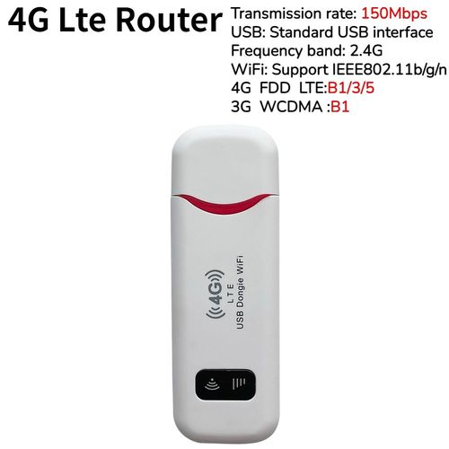 Routeur WiFi portable 4G,Hotspot mobile de poche,haut débit 150Mbps,clé USB,modem sans fil avec fente pour carte SIM - Type 4G LTE White #A