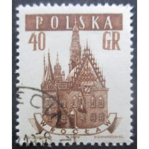 Pologne N°924 Hotel De Ville De Wroclaw Oblitéré