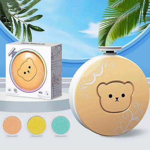 Coupe-Ongles Électrique Q-Cute Bear Avec Miroir,Forme Compacte,Basse,Antibruit,Mains Libres,Portable,Vernis À Ongles Bébé,3 Têtes - Type Yellow 